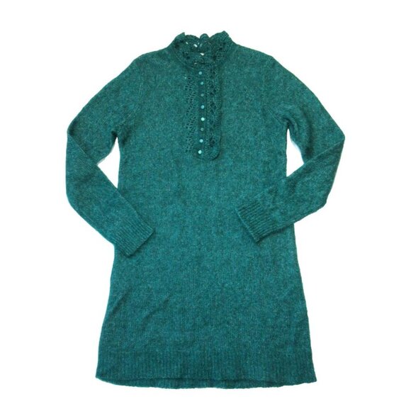 NWT La Maille Sezane Angelita in Emerald Green Mohair Knit Sweater Dress M